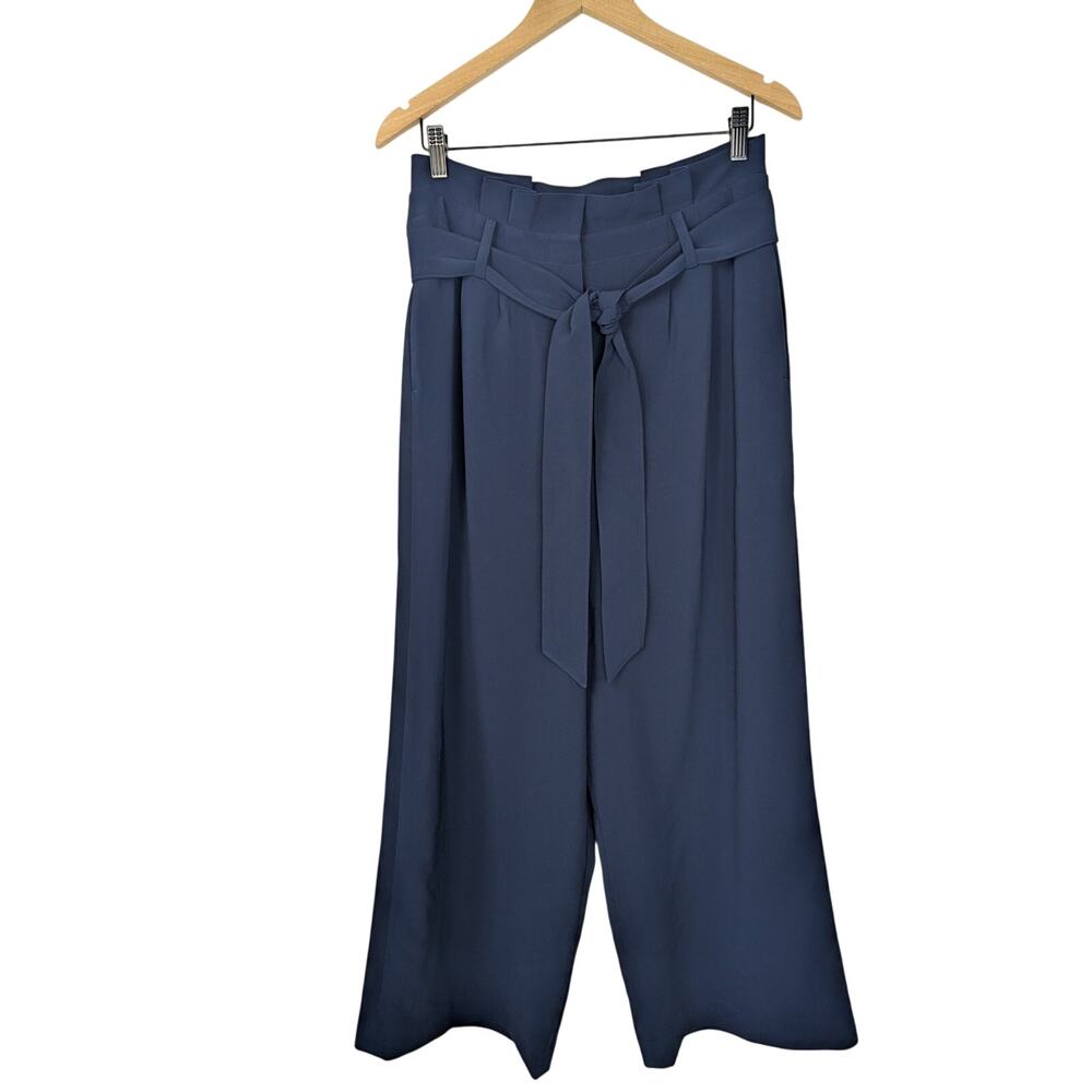 Boden Navy Blue Melina Paperbag Tie Waist High Rise Trouser Pant